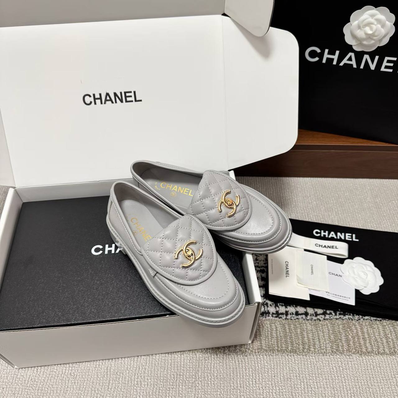 Chanel Loafers - Grey