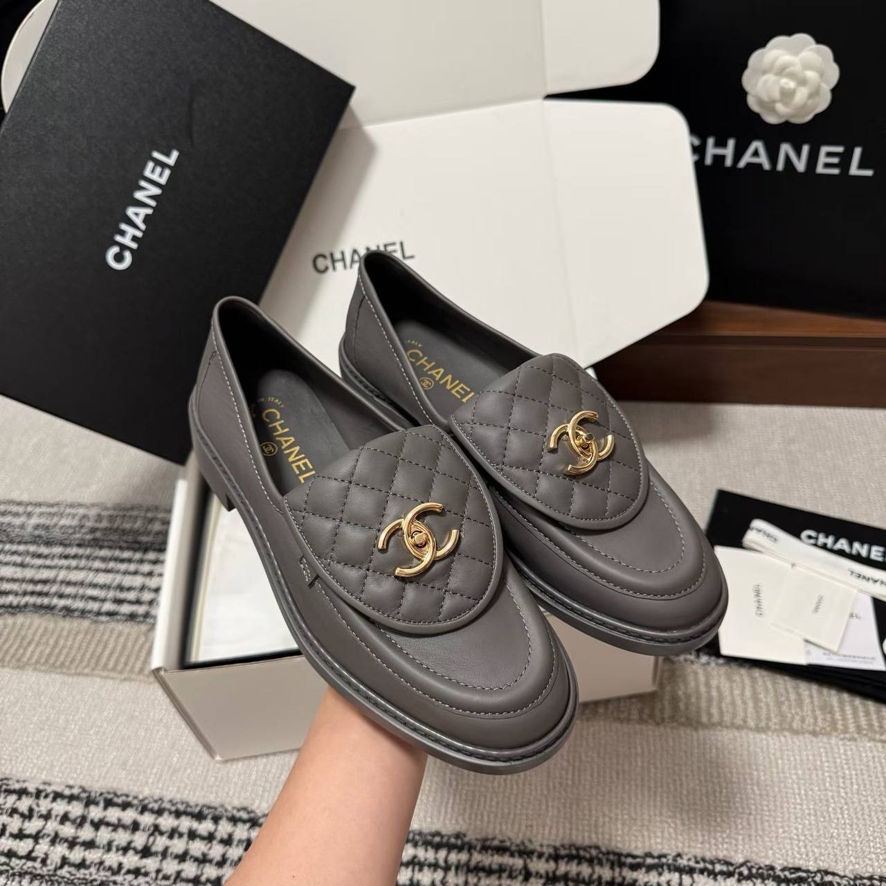 Chanel Loafers - Dark Gray