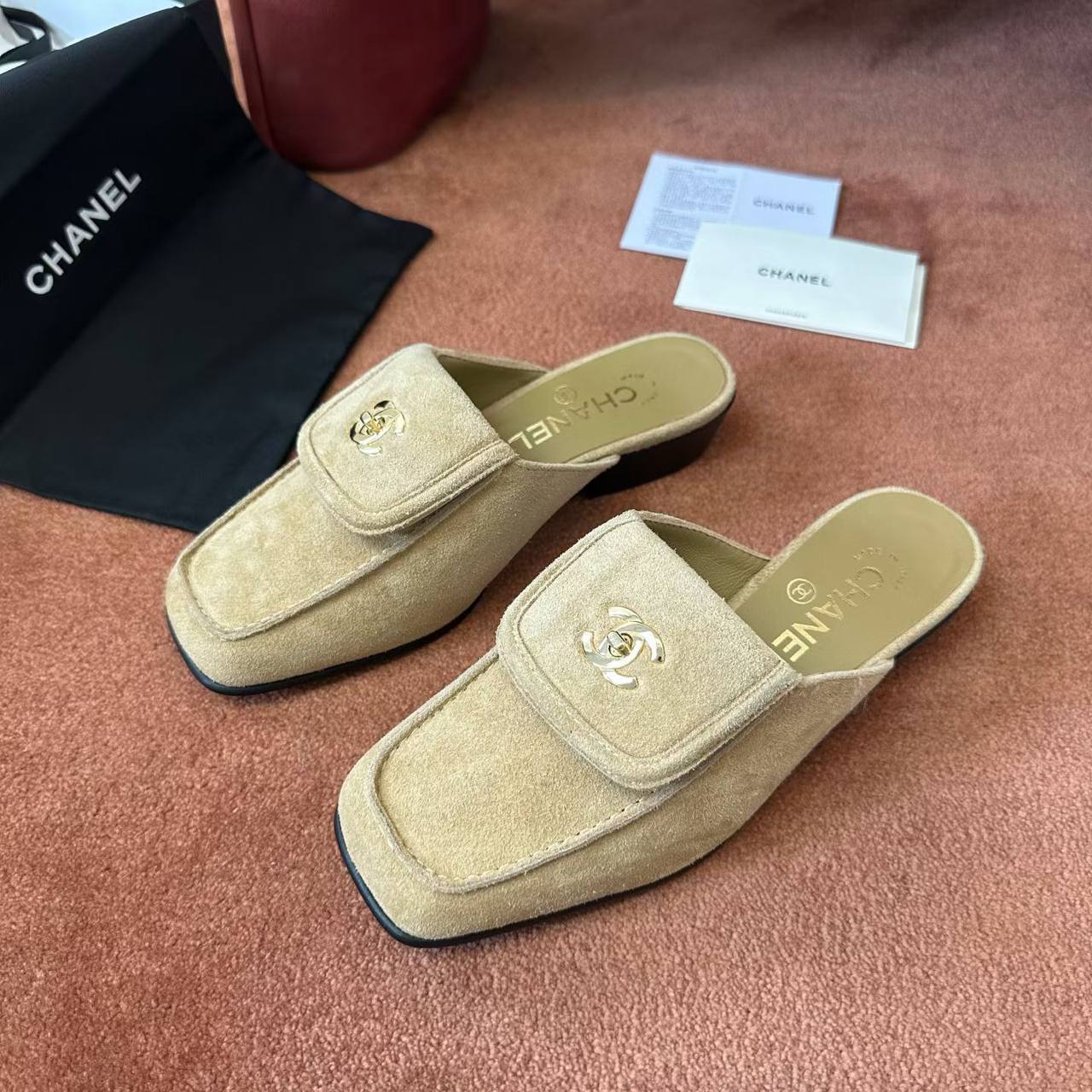 Chanel Mules - Beige Suede